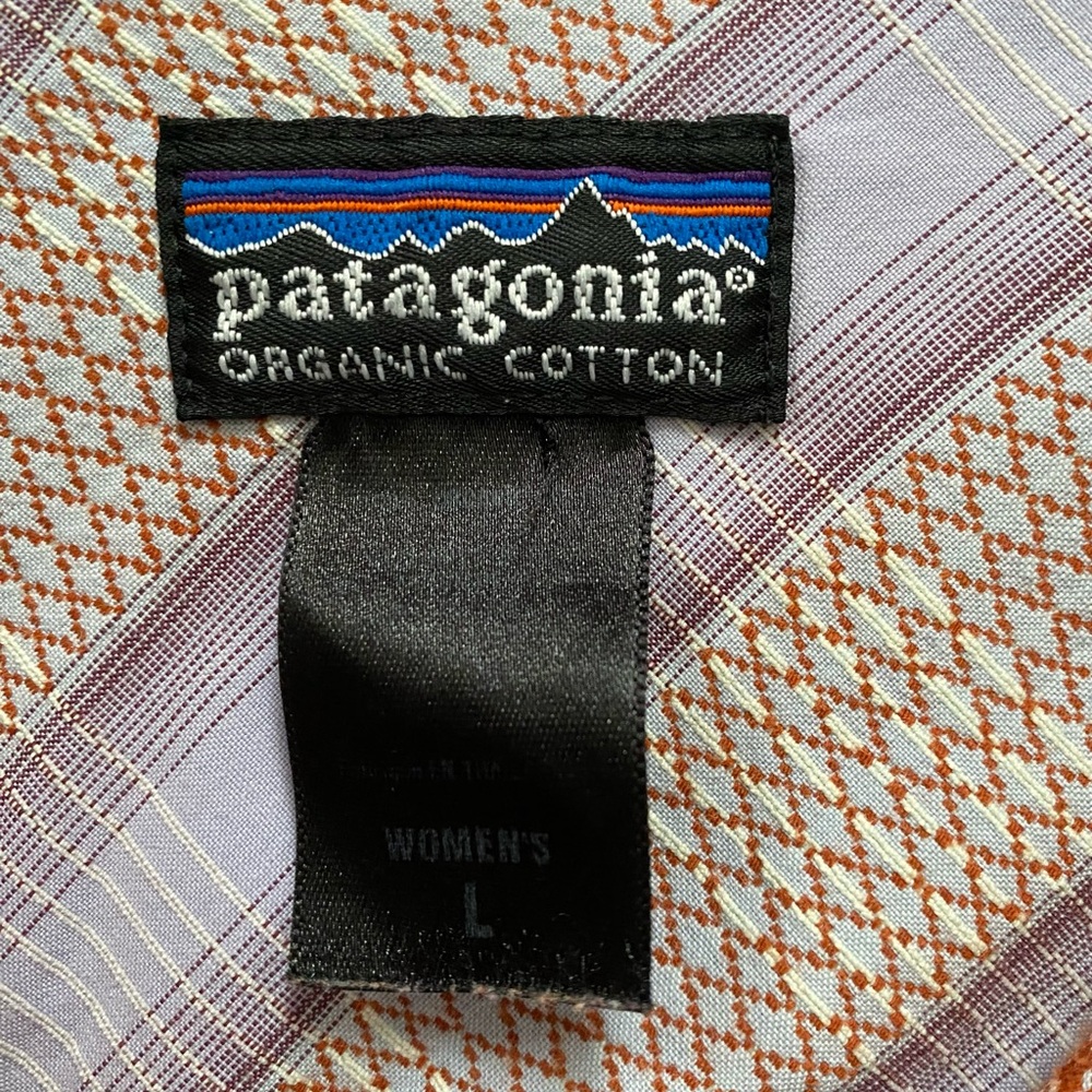 Patagonia Drifter Western Pearl Snap Button Lavender Plaid Shirt Women's Large - Picture 6 of 16